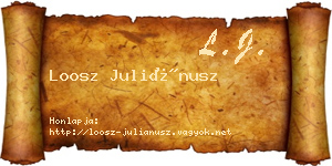 Loosz Juliánusz névjegykártya